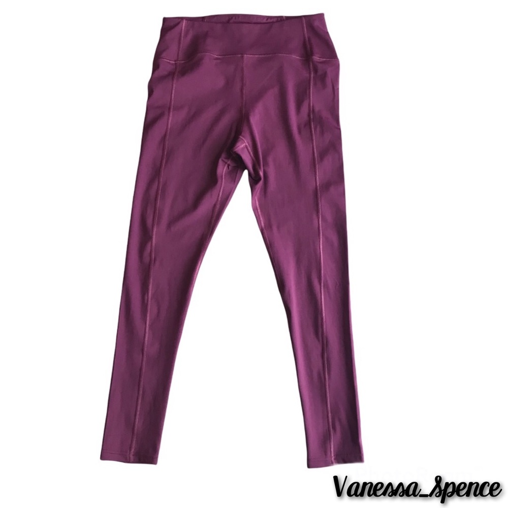 Mid Rise Purple Workout Pants Queenieke and Athletic Leggings Medium